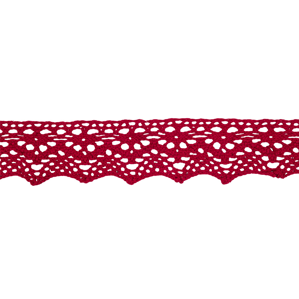 Cranberry Picot Arches and Zig Zags Crochet Lace Trim – 1.875″ Cranberry Picot Arches and Zig Zags Crochet Lace Trim – 1.875″
