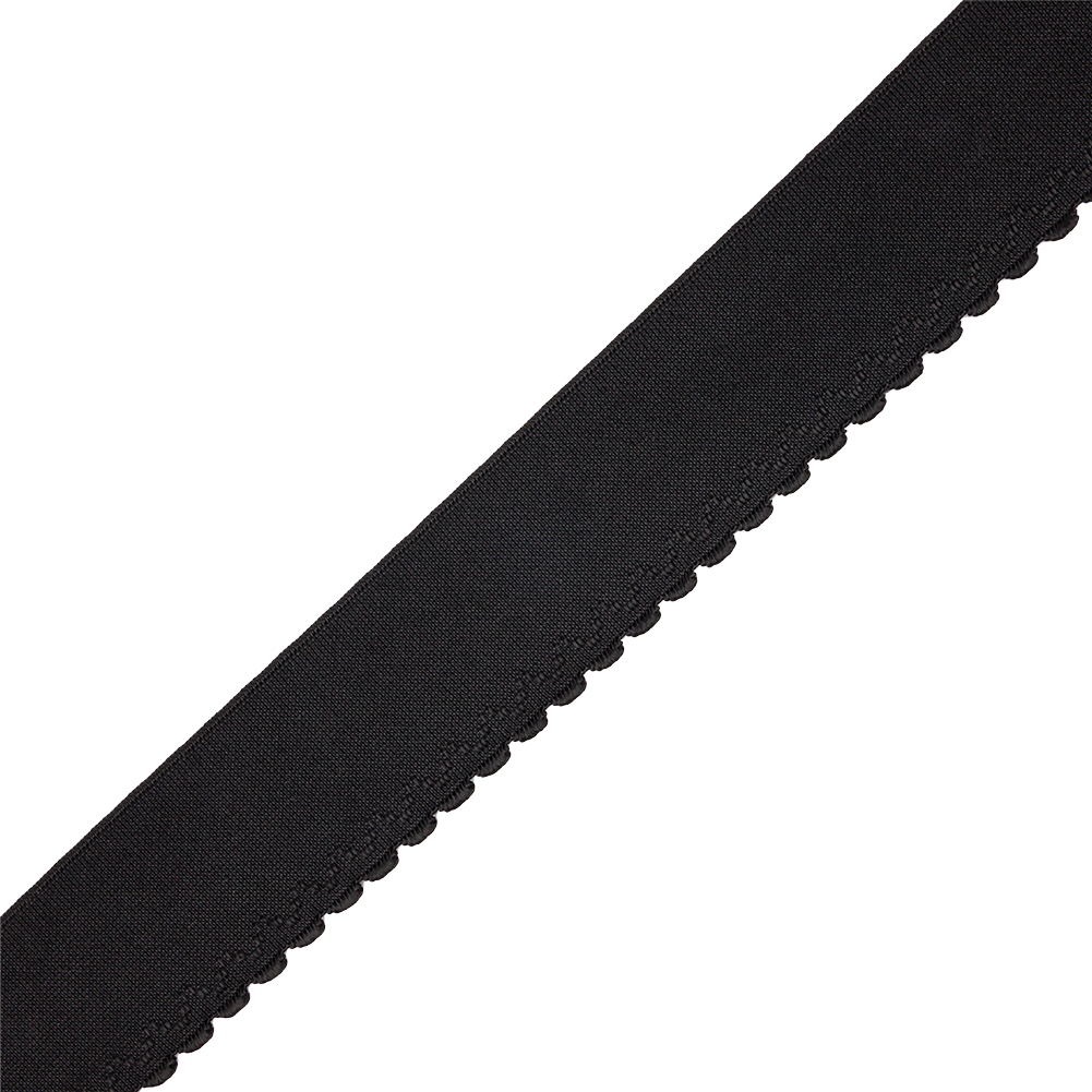 Black Scalloped Edge Elastic Trim – 1.875″ Black Scalloped Edge Elastic Trim – 1.875″