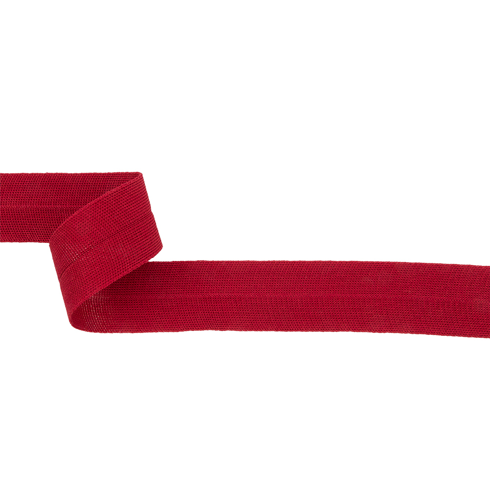 Carmine Cotton Knit Foldover Trim – 1.25″ Carmine Cotton Knit Foldover Trim – 1.25″