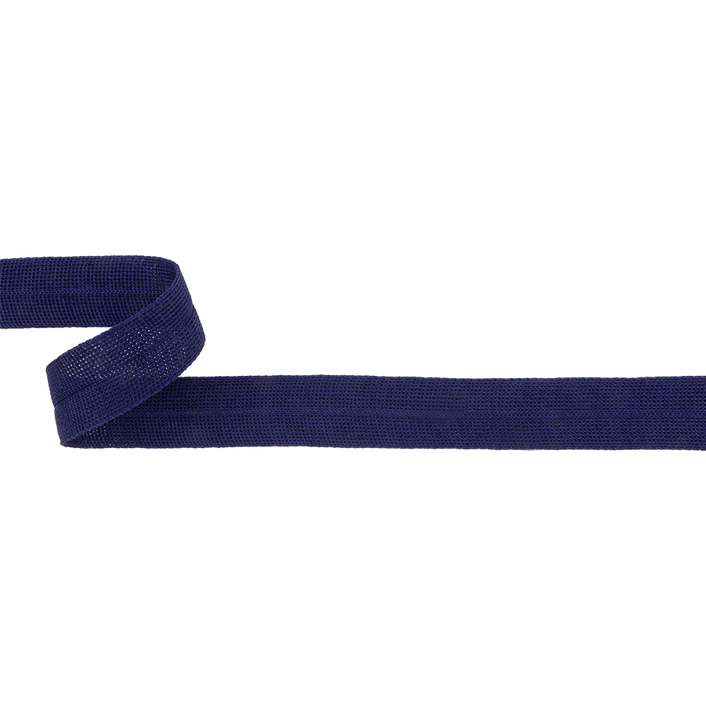 Navy Cotton Knit Foldover Trim – 0.875″ Navy Cotton Knit Foldover Trim – 0.875″