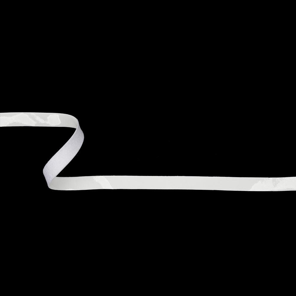 Snow White Glossy Faux Leather Tape Trim with Knit Back – 0.375″ Snow White Glossy Faux Leather Tape Trim with Knit Back – 0.375″