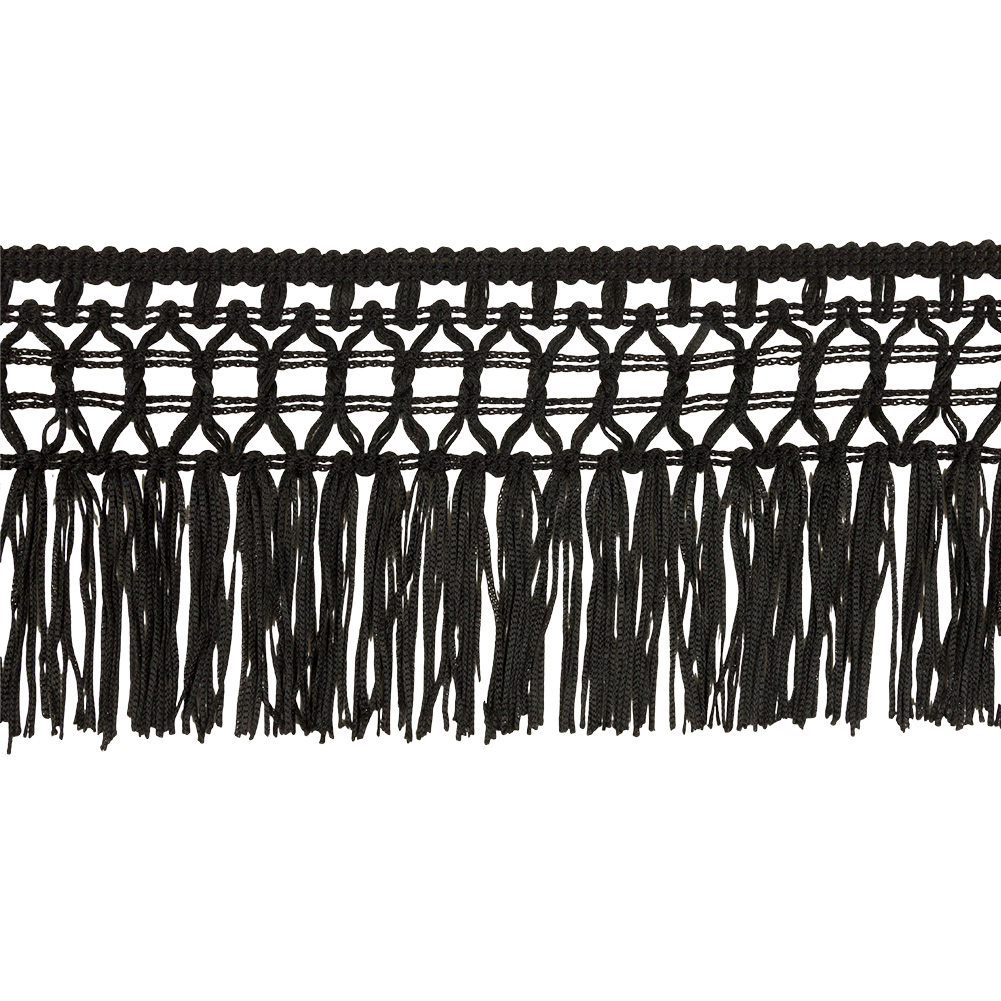 Black Lace Top Chainette Fringe – 4″ Black Lace Top Chainette Fringe – 4″