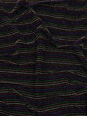 Black and Rainbow Striped Stretch Nylon Knit Black and Rainbow Striped Stretch Nylon Knit