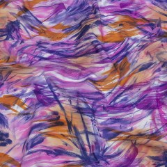 Pink, Purple and Orange Wild Brushstrokes Stretch Nylon Tricot Pink, Purple and Orange Wild Brushstrokes Stretch Nylon Tricot