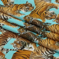 Sky Blue and Orange Tigers Stretch Nylon Jersey Sky Blue and Orange Tigers Stretch Nylon Jersey