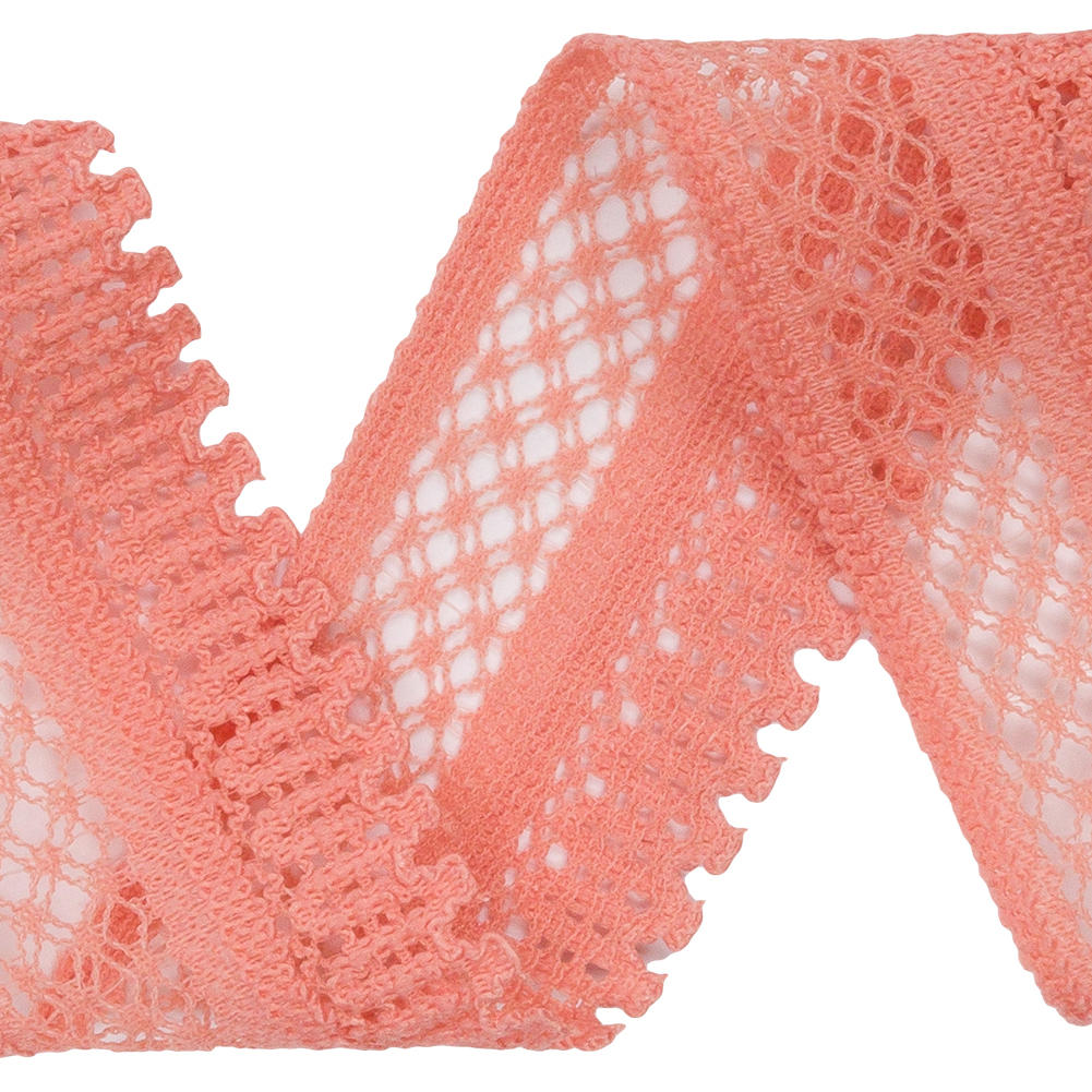 Coral Latticework and Scallops Stretch Lace Trim - 1"