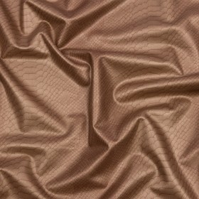 Gold and Light Copper Metallic Snakeskin Stretch Faux Leather with Beige Viscose Jersey Backing Gold and Light Copper Metallic Snakeskin Stretch Faux Leather with Beige Viscose Jersey Backing