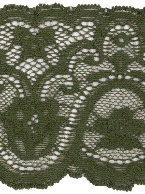 Spruce Floral Waves Stretch Lace Trim with Scalloped Edges – 2.875″ Spruce Floral Waves Stretch Lace Trim with Scalloped Edges – 2.875″