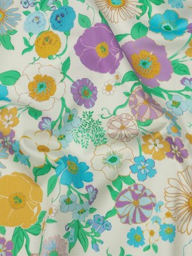 Mood Exclusive Blue Wonderblooms Stretch Cotton Sateen Mood Exclusive Blue Wonderblooms Stretch Cotton Sateen