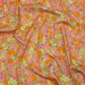 Stretch Cotton and Viscose Sateen Print – Pink and Orange Floral – Mood Exclusive Sunburst Stretch Cotton and Viscose Sateen Print – Pink and Orange Floral – Mood Exclusive Sunburst