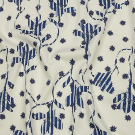 Stretch Cotton and Viscose Sateen Print – Blue and Cream Striped Flowers – Mood Exclusive Drip Drip Drop Stretch Cotton and Viscose Sateen Print – Blue and Cream Striped Flowers – Mood Exclusive Drip Drip Drop