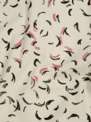 Stretch Cotton Canvas Print – White, Black and Pink Abstract Marks – Mood Exclusive Kindergarten Couture Stretch Cotton Canvas Print – White, Black and Pink Abstract Marks – Mood Exclusive Kindergarten Couture