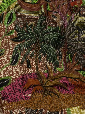 Stretch Cotton Twill Print – Brown and Green Textural Palm Trees – Mood Exclusive Island Energy Stretch Cotton Twill Print – Brown and Green Textural Palm Trees – Mood Exclusive Island Energy