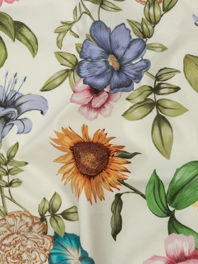 Stretch Cotton Canvas Print – White, Pink and Green Floral – Mood Exclusive Wonderland Garden Stretch Cotton Canvas Print – White, Pink and Green Floral – Mood Exclusive Wonderland Garden