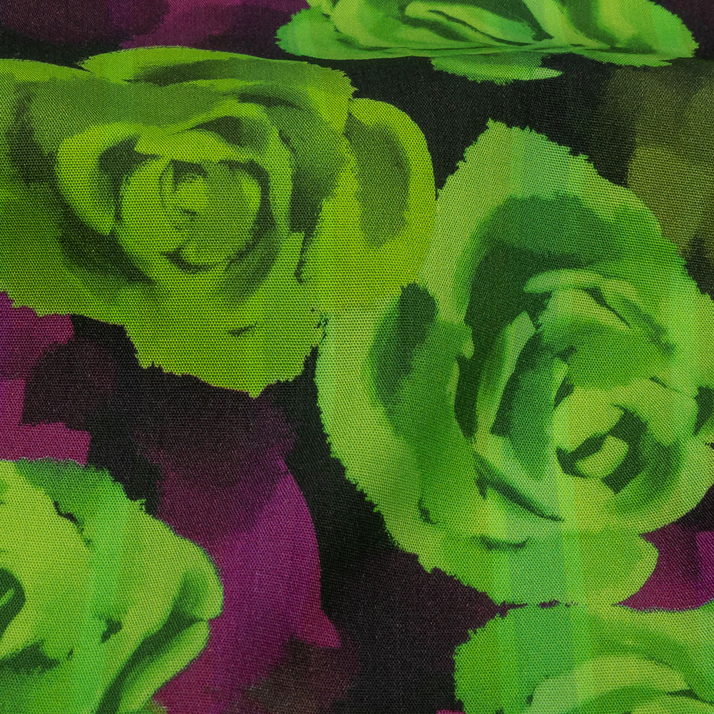 Cotton Poplin Print – Lime Green and Purple Roses – Mood Exclusive Ghost of a Rose Cotton Poplin Print – Lime Green and Purple Roses – Mood Exclusive Ghost of a Rose