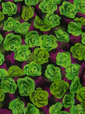 Cotton Poplin Print – Lime Green and Purple Roses – Mood Exclusive Ghost of a Rose Cotton Poplin Print – Lime Green and Purple Roses – Mood Exclusive Ghost of a Rose