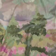 Stretch Cotton Twill Panel – Green and Pink Impressionist Landscape – Mood Exclusive Rainy Day Stretch Cotton Twill Panel – Green and Pink Impressionist Landscape – Mood Exclusive Rainy Day