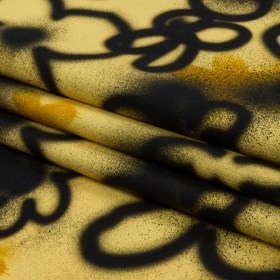 Stretch Cotton Canvas Print – Yellow and Black Spraypaint Floral – Mood Exclusive Street Sketch Stretch Cotton Canvas Print – Yellow and Black Spraypaint Floral – Mood Exclusive Street Sketch