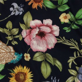 Stretch Cotton Canvas Print – Navy, Pink and Green Floral – Mood Exclusive Wonderland Garden Stretch Cotton Canvas Print – Navy, Pink and Green Floral – Mood Exclusive Wonderland Garden