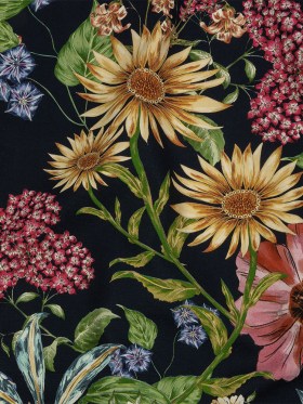 Stretch Cotton Canvas Print – Navy, Red, Yellow and Blue Floral – Mood Exclusive Lucid Dream Stretch Cotton Canvas Print – Navy, Red, Yellow and Blue Floral – Mood Exclusive Lucid Dream