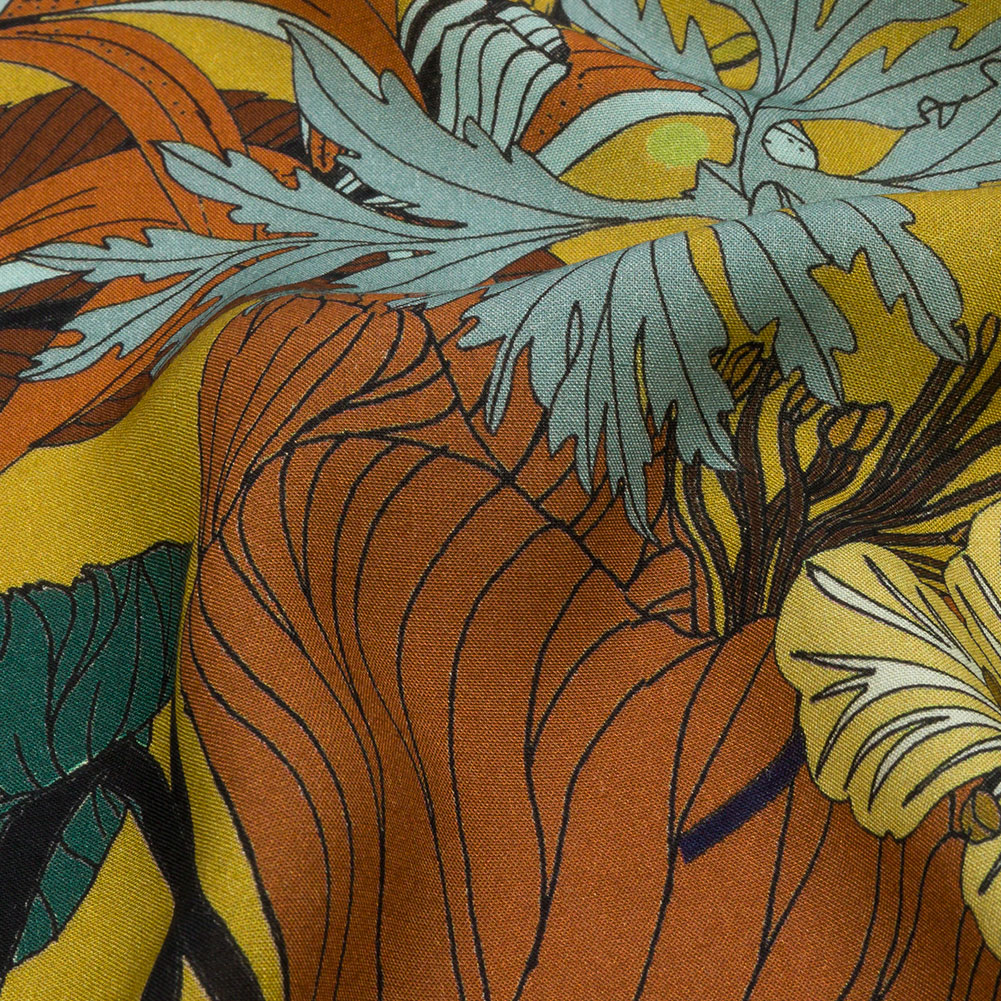 Mood Exclusive Yellow How Gardens Grow Viscose Woven