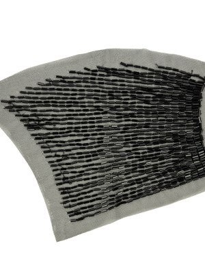 Vintage Black Linear Right Glass Bugle Beaded Sheer Applique – 6.25″ x 4.5″ Vintage Black Linear Right Glass Bugle Beaded Sheer Applique – 6.25″ x 4.5″