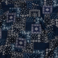 Japanese Navy and White Bandana Patchwork Cotton Woven Japanese Navy and White Bandana Patchwork Cotton Woven