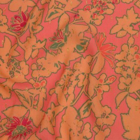 Mood Exclusive Coral Tree Line Trove Metallic Dotted Crinkled Viscose Crepe Mood Exclusive Coral Tree Line Trove Metallic Dotted Crinkled Viscose Crepe