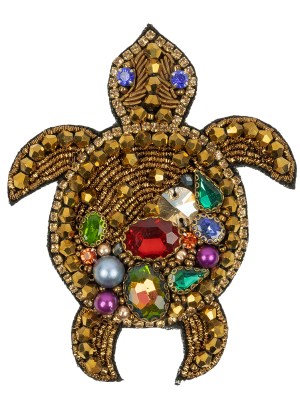Metallic Gold and Multicolor Sea Turtle Rhinestones and Glass Beaded Applique – 3.5″ x 2.88″ Metallic Gold and Multicolor Sea Turtle Rhinestones and Glass Beaded Applique – 3.5″ x 2.88″