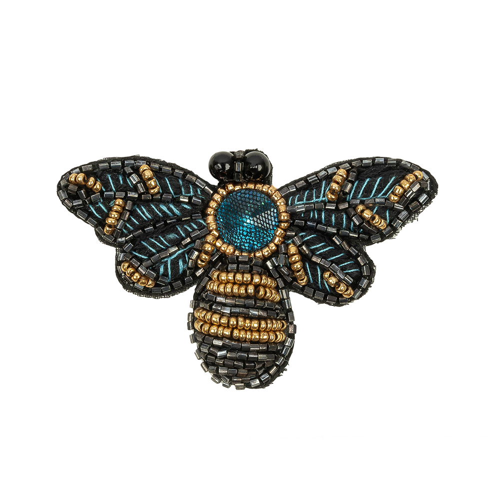 Black, Teal and Gold Fly Embroidered and Glass Beaded Applique – 1.875″ x 3″ Black, Teal and Gold Fly Embroidered and Glass Beaded Applique – 1.875″ x 3″