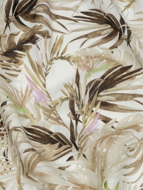 Brown Palm Fronds Medium Weight Linen Woven Brown Palm Fronds Medium Weight Linen Woven