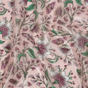 Pink, Green and White Beetles and Flowers Lightweight Translucent Vinyl Pink, Green and White Beetles and Flowers Lightweight Translucent Vinyl