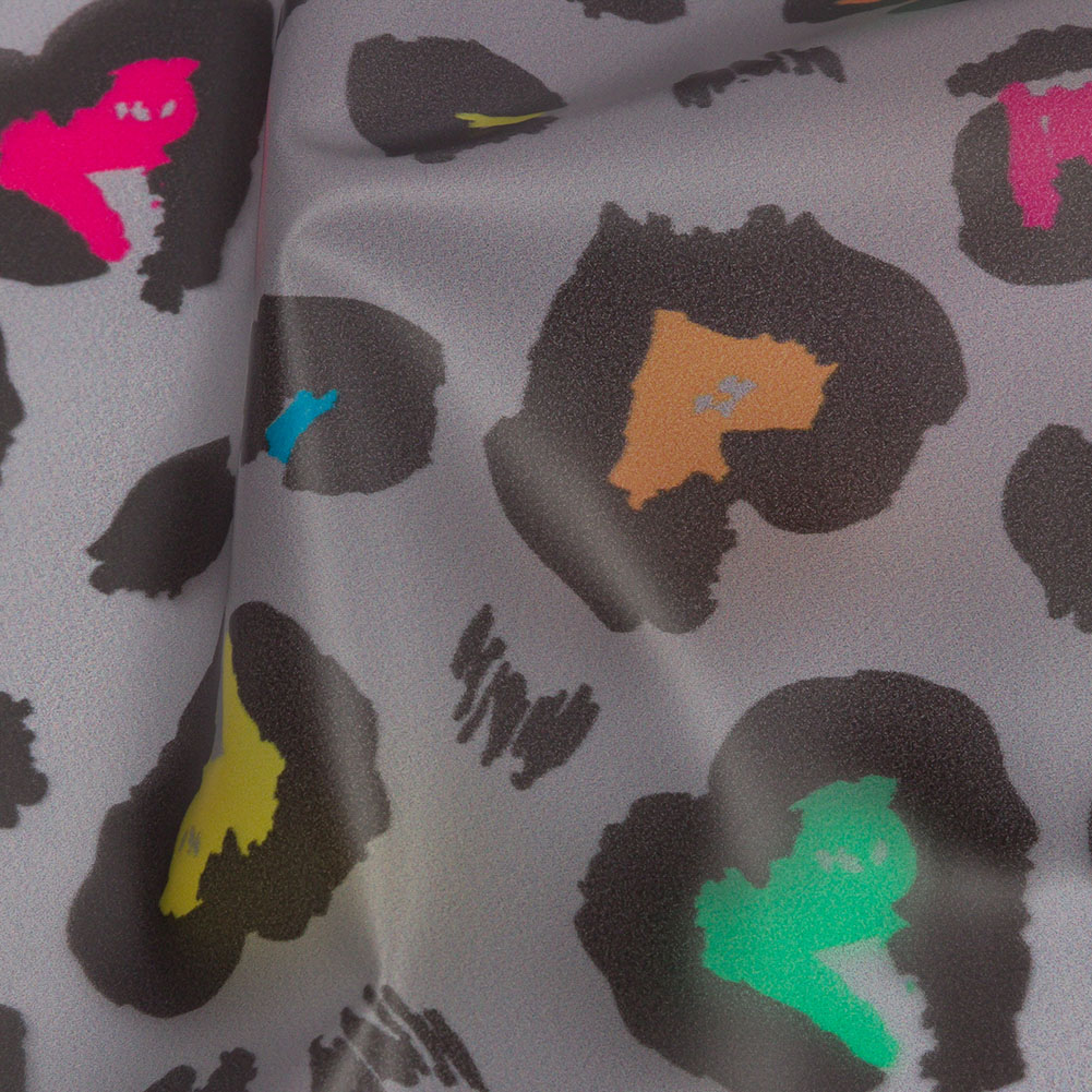 Black and Rainbow Animal Spot Hearts Lightweight Translucent Vinyl Black and Rainbow Animal Spot Hearts Lightweight Translucent Vinyl