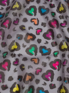 Black and Rainbow Animal Spot Hearts Lightweight Translucent Vinyl Black and Rainbow Animal Spot Hearts Lightweight Translucent Vinyl