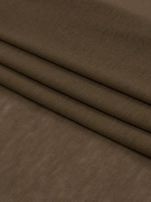 Famous Designer Dark Beige Viscose and Cotton Lightweight Interlock Knit Famous Designer Dark Beige Viscose and Cotton Lightweight Interlock Knit