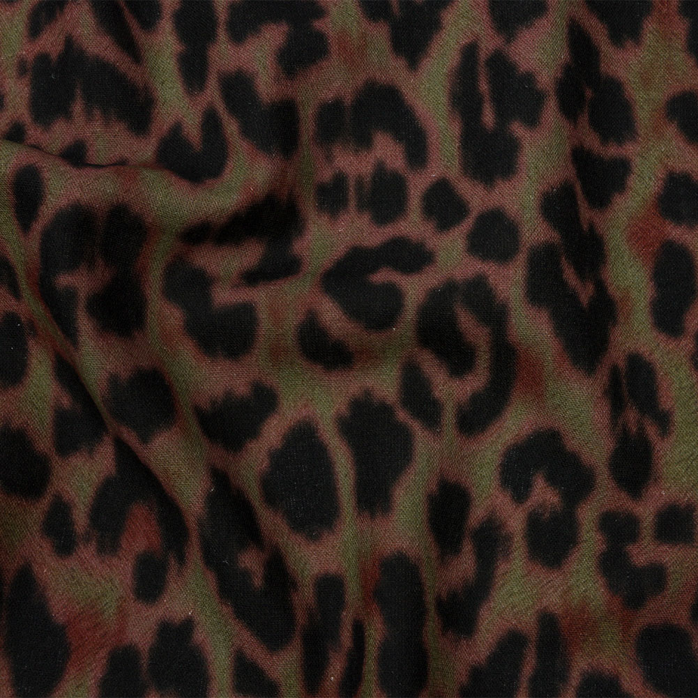 Linen and Rayon Woven Print – Russet and Black Animal Spots – Mood Exclusive Camo Masquerade Linen and Rayon Woven Print – Russet and Black Animal Spots – Mood Exclusive Camo Masquerade