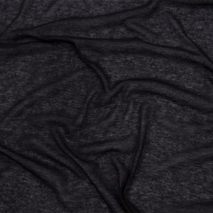 Famous Designer Black Viscose and Cotton Lightweight Interlock Knit Famous Designer Black Viscose and Cotton Lightweight Interlock Knit