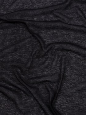 Famous Designer Black Viscose and Cotton Lightweight Interlock Knit Famous Designer Black Viscose and Cotton Lightweight Interlock Knit