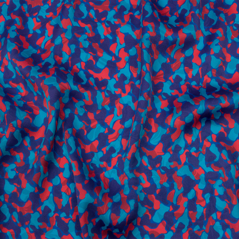 Polyester Charmeuse Print – Red and Blue Abstract – Mood Exclusive Betta Fish Polyester Charmeuse Print – Red and Blue Abstract – Mood Exclusive Betta Fish