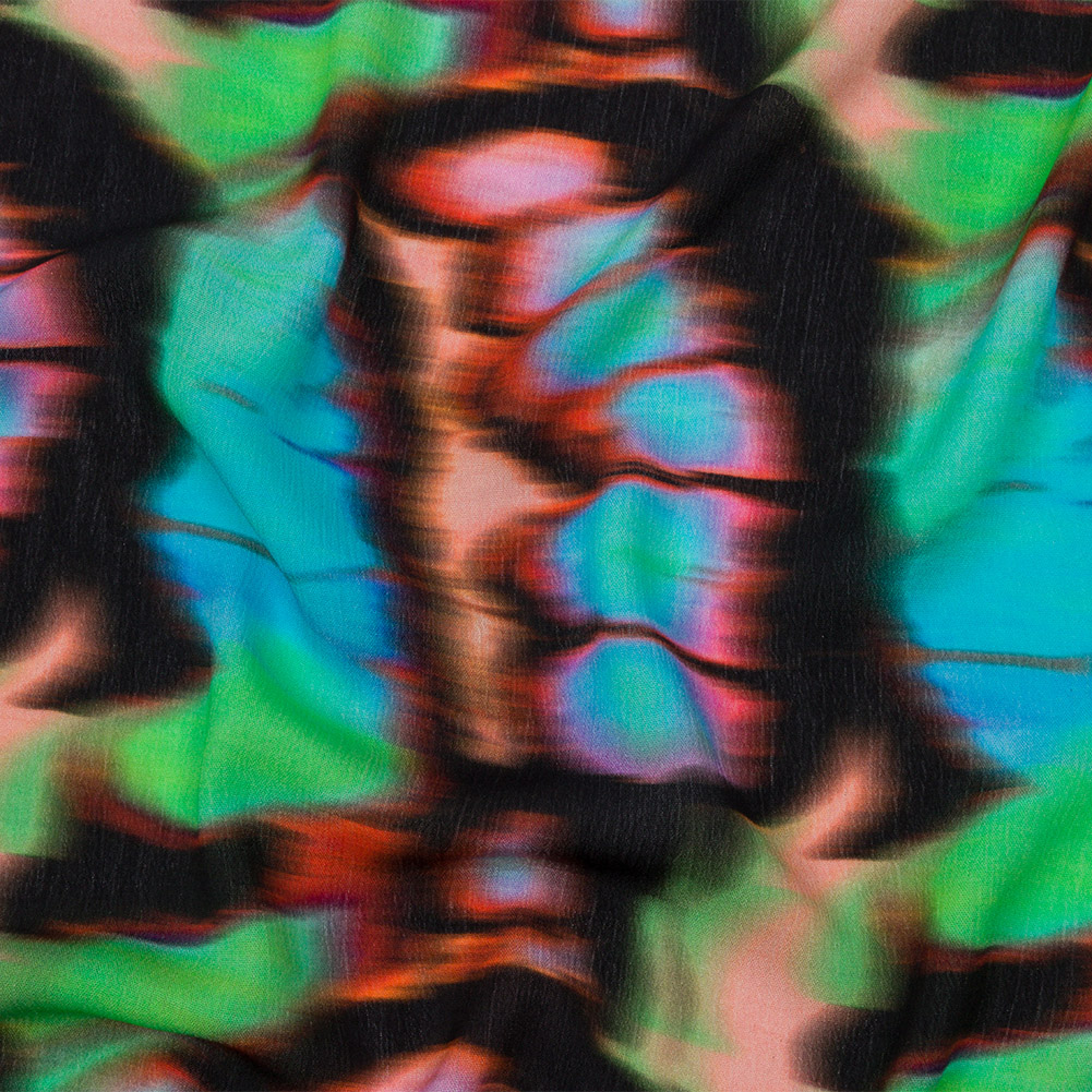 Gauzy Wrinkled Rayon Woven Print – Pink and Green Abstract – Mood Exclusive Butterfly Blur Gauzy Wrinkled Rayon Woven Print – Pink and Green Abstract – Mood Exclusive Butterfly Blur