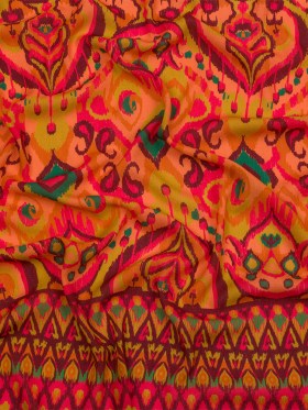 Gauzy Wrinkled Rayon Woven Print – Orange and Red Abstract Ikat – Mood Exclusive Mangrove Groove Gauzy Wrinkled Rayon Woven Print – Orange and Red Abstract Ikat – Mood Exclusive Mangrove Groove