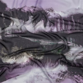 Polyester Chiffon Panel – Purple and Gray Mountain Landscape – Mood Exclusive Mountain Majesties Polyester Chiffon Panel – Purple and Gray Mountain Landscape – Mood Exclusive Mountain Majesties