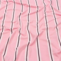 Pink, White and Black Striped Stretch Polyester ITY Knit Pink, White and Black Striped Stretch Polyester ITY Knit