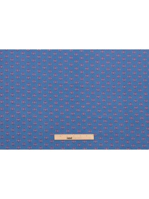 Blue and Pink LIttle Medallions Stretch Polyester ITY Knit Blue and Pink LIttle Medallions Stretch Polyester ITY Knit
