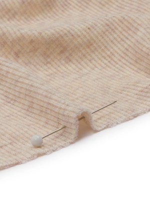 Heathered Beige Stretch Cotton and Rayon 2×2 Rib Knit Heathered Beige Stretch Cotton and Rayon 2×2 Rib Knit