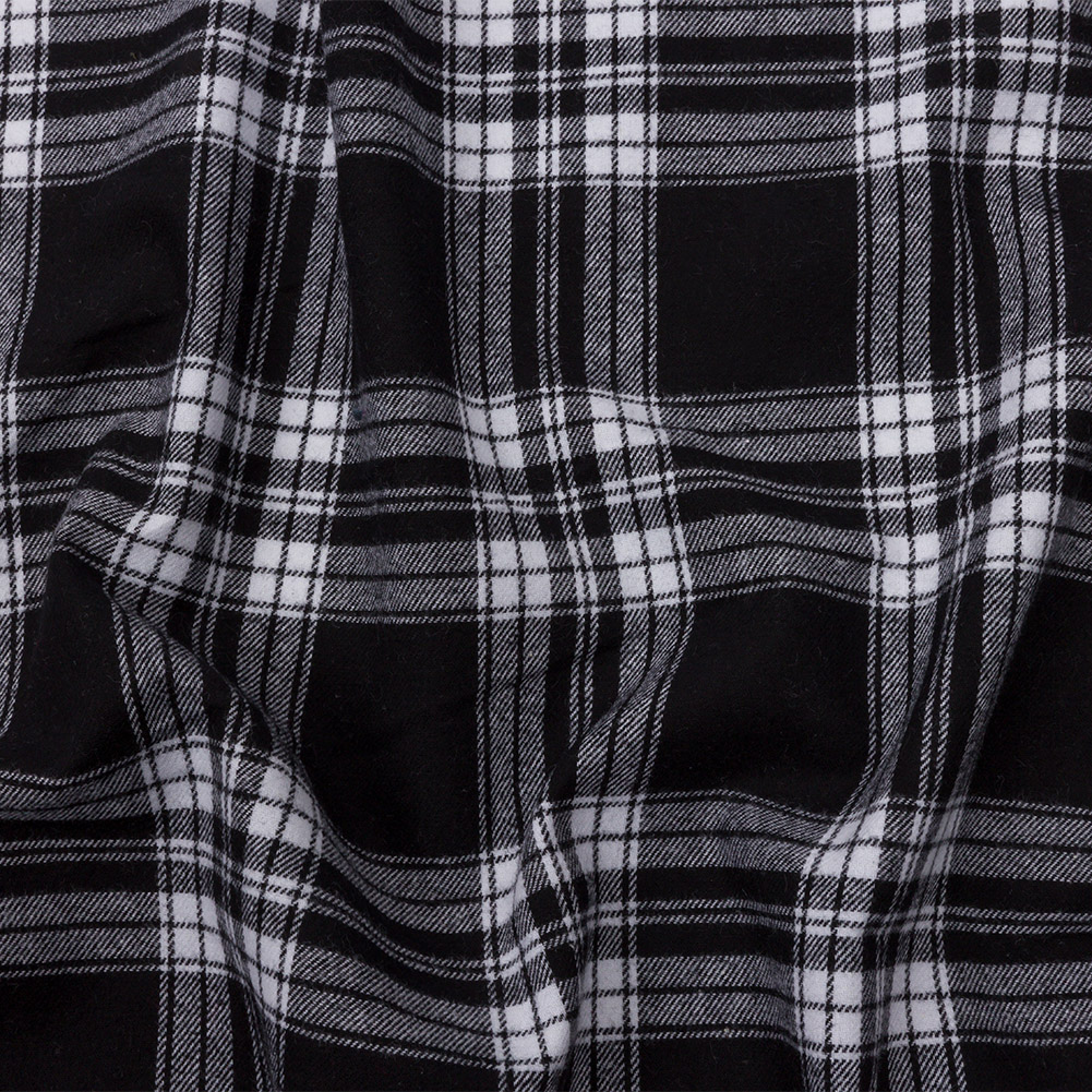 Black and White Plaid Cotton Flannel Black and White Plaid Cotton Flannel