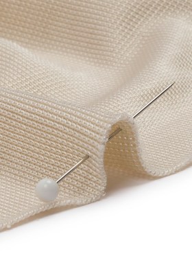 Pale Beige Luminous Stretch Viscose 1×1 Rib Knit Pale Beige Luminous Stretch Viscose 1×1 Rib Knit