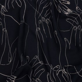 Polyester Crepe Print – Midnight Hands – Mood Exclusive Touch of Elegance Polyester Crepe Print – Midnight Hands – Mood Exclusive Touch of Elegance