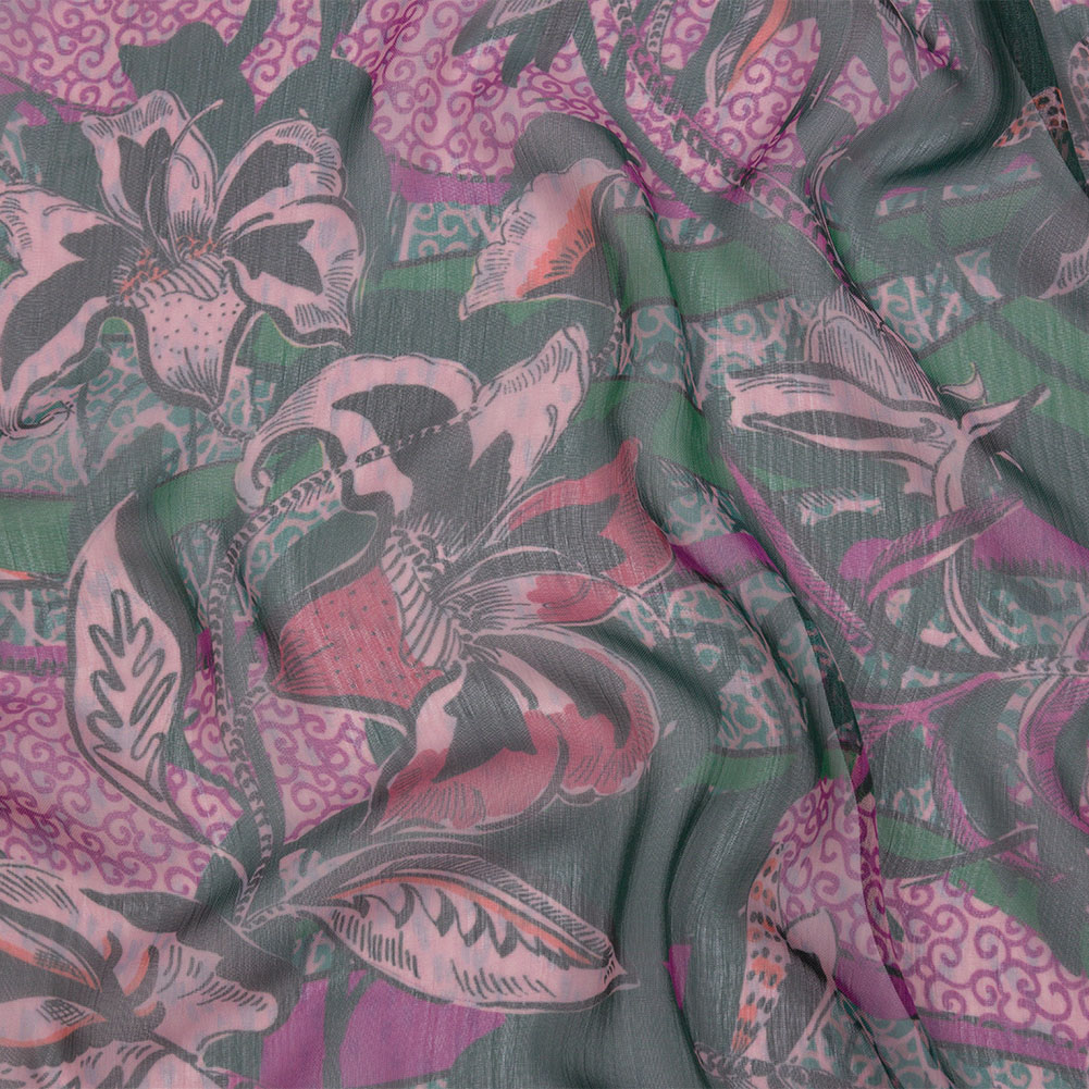 Mood Exclusive Jungle Jam Crinkled Polyester Chiffon Mood Exclusive Jungle Jam Crinkled Polyester Chiffon