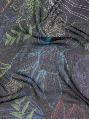 Mood Exclusive Blue Tunnel of Wonder Crinkled Polyester Chiffon Mood Exclusive Blue Tunnel of Wonder Crinkled Polyester Chiffon